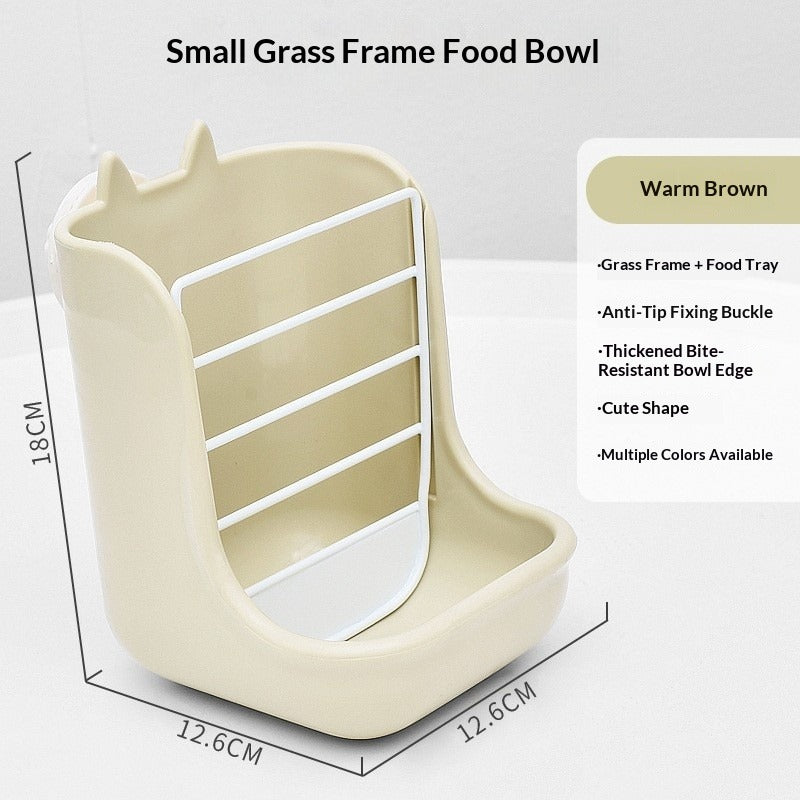 Two-in-one rabbit food bowl and trough, fixed food bowl, rabbit food, feed box, grass rack, hamster, chinchilla, one piece