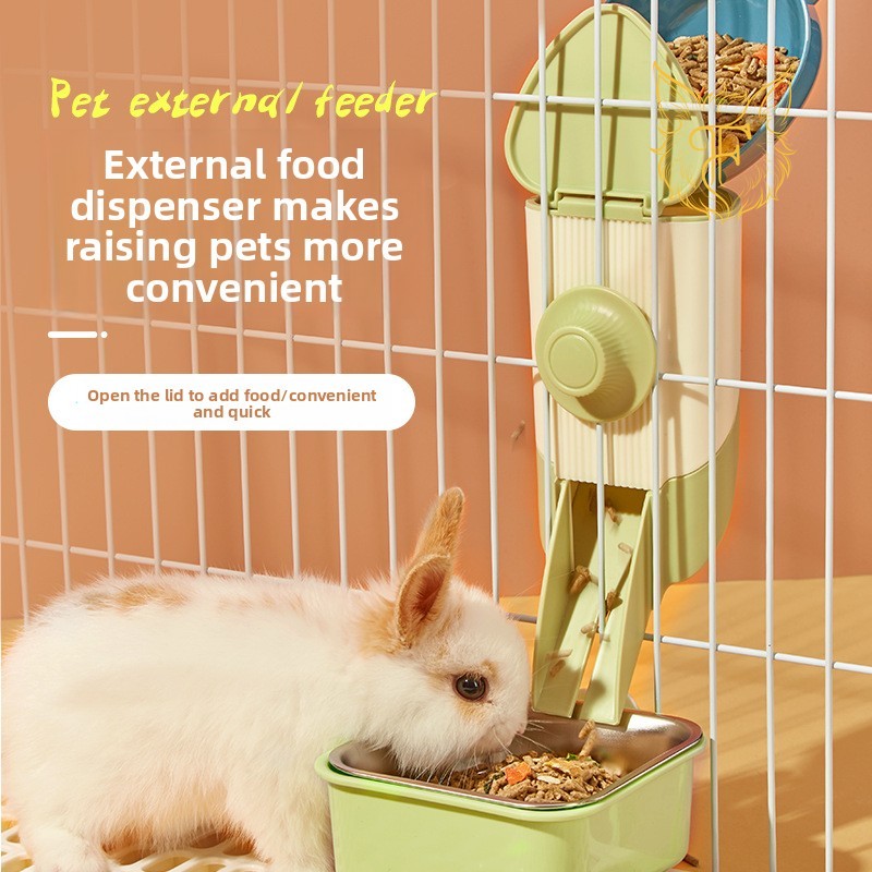 Jessie pet feed dispenser feeder rabbit chinchilla guinea pig supplies food dispenser feeder fixed