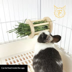 Rabbit wooden grass rack guinea pig chinchilla guinea pig pet rabbit grass bucket built-in fixed hanging grass rack food basin
