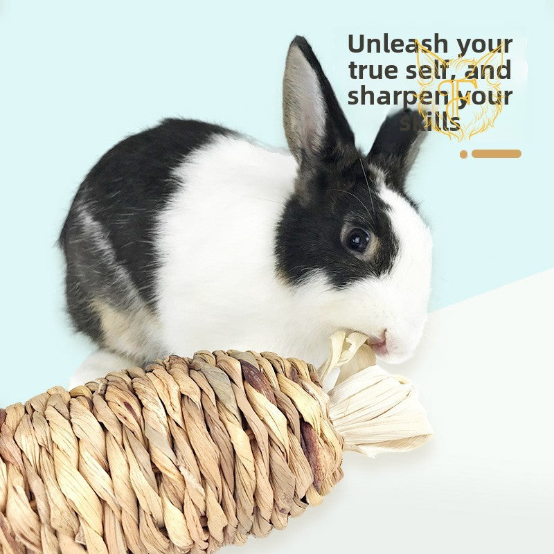 Rabbit teething water hyacinth hand-knitted radish toy rabbit guinea pig chinchilla guinea pig teething pet rabbit supplies