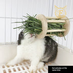 Rabbit wooden grass rack guinea pig chinchilla guinea pig pet rabbit grass bucket built-in fixed hanging grass rack food basin