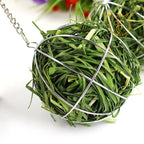 Factory direct 8cm pet grass ball holder - pet supplies wire grass ball stand - suitable for rabbits, chinchillas, and guinea pigs - rabbit cage accessory