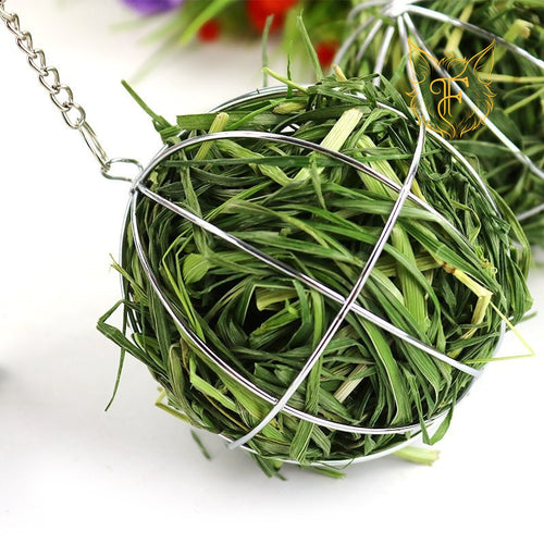 Factory direct 8cm pet grass ball holder - pet supplies wire grass ball stand - suitable for rabbits, chinchillas, and guinea pigs - rabbit cage accessory