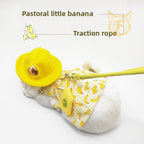 Fall and winternew arrivalheattech pet rabbit clothes pastoral small banana leash guinea pig dwarf rabbit hat cute style