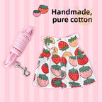 Pet rabbit leash cute strawberry vest style clothes rabbit leash anti-breakout pet leash pet rabbit clothes
