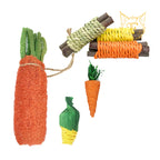 Pet toy dental chews & teething sticks combo set - hamster & rabbit teething kit (6-piece set)