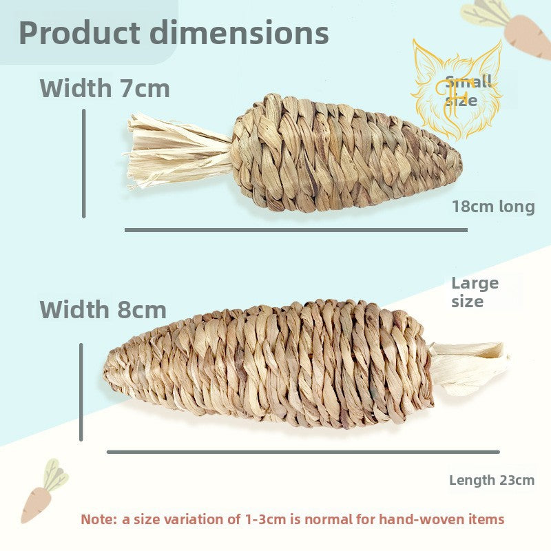 Rabbit teething water hyacinth hand-knitted radish toy rabbit guinea pig chinchilla guinea pig teething pet rabbit supplies