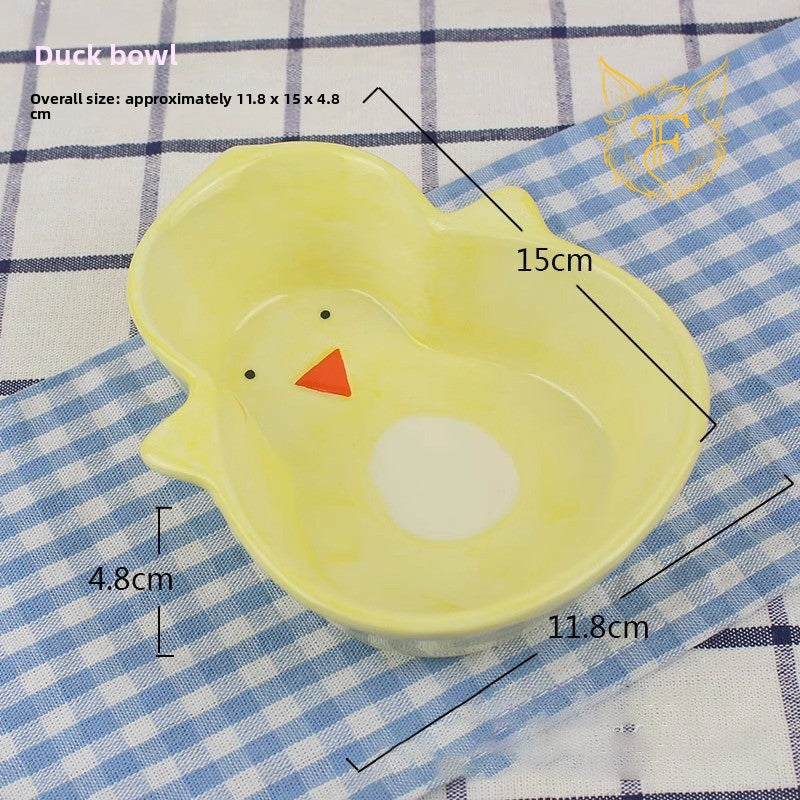 Pet creative carrot food bowl anti-tip rabbit chinchilla neutral ceramic anti-bite cartoon food box