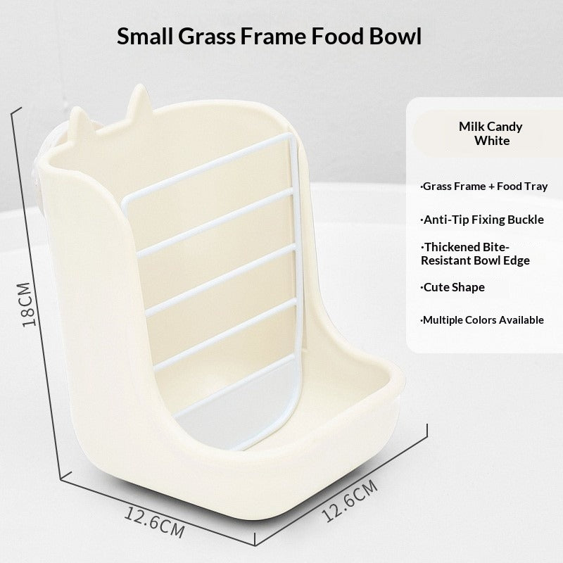 Two-in-one rabbit food bowl and trough, fixed food bowl, rabbit food, feed box, grass rack, hamster, chinchilla, one piece