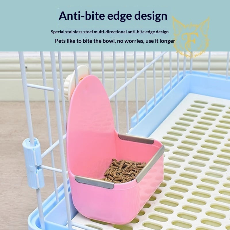 Pet rabbit food bowl hanging anti-turning and anti-biting food bowl fixed food bowl chinchilla guinea pig rabbit food box bowl