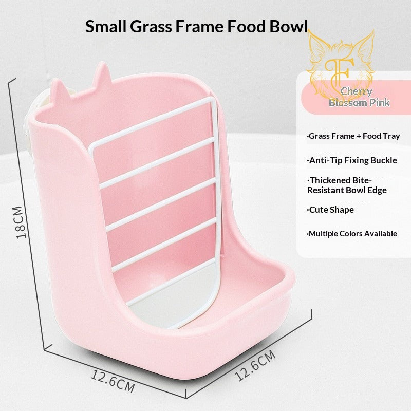 Two-in-one rabbit food bowl and trough, fixed food bowl, rabbit food, feed box, grass rack, hamster, chinchilla, one piece