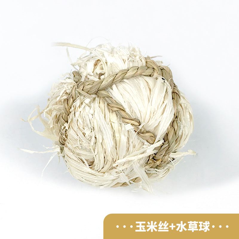 Rabbit teething grass ball straw teething toy woven ball rabbit guinea pig chinchilla chewing boring bunny toy