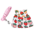 Pet rabbit leash cute strawberry vest style clothes rabbit leash anti-breakout pet leash pet rabbit clothes