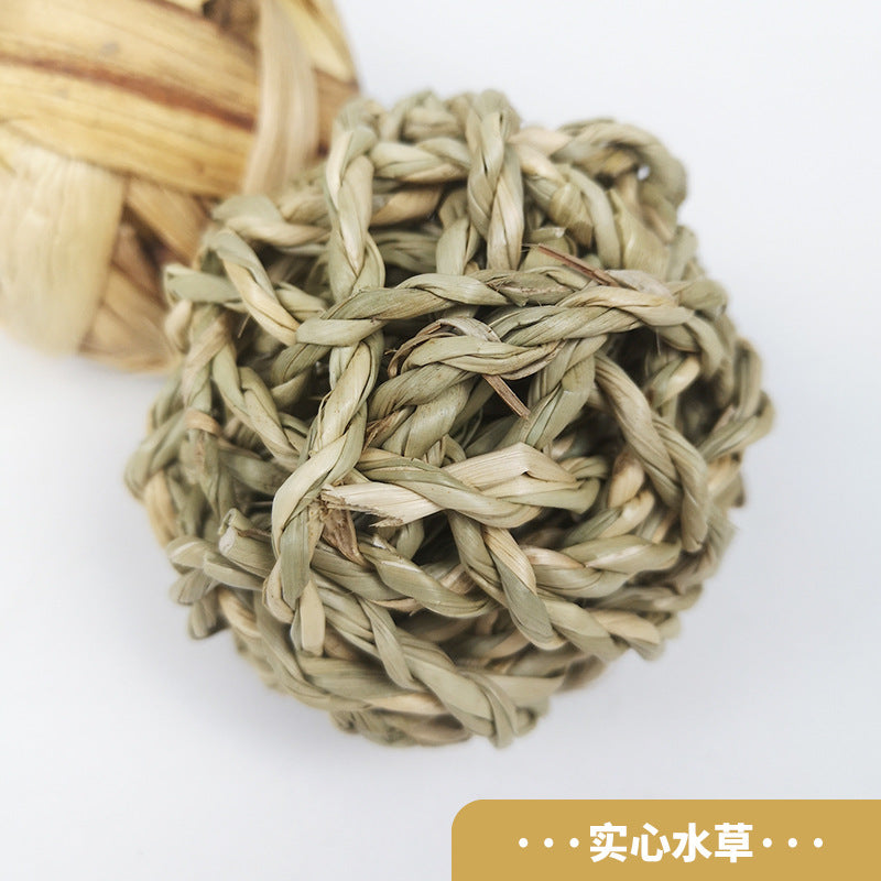 Rabbit teething grass ball straw teething toy woven ball rabbit guinea pig chinchilla chewing boring bunny toy