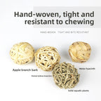 Rabbit teething grass ball straw teething toy woven ball rabbit guinea pig chinchilla chewing boring bunny toy