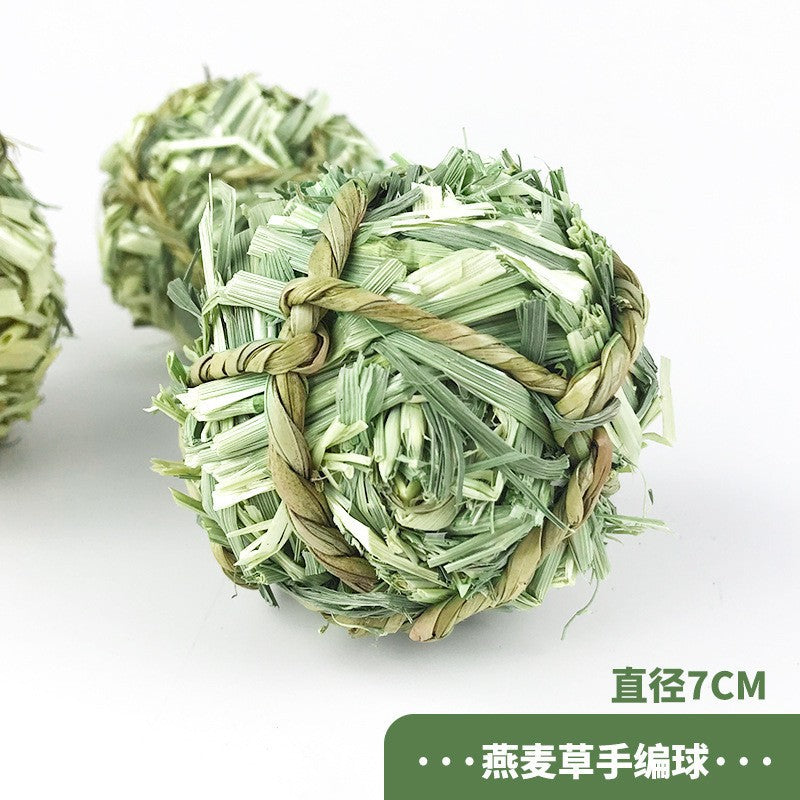 Rabbit teething grass ball straw teething toy woven ball rabbit guinea pig chinchilla chewing boring bunny toy