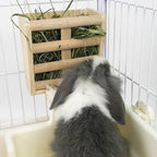 Pet wooden grass frame rabbit food basin food box two-in-one grass frame rabbit rabbit guinea pig chinchilla built-in fixed grass frame