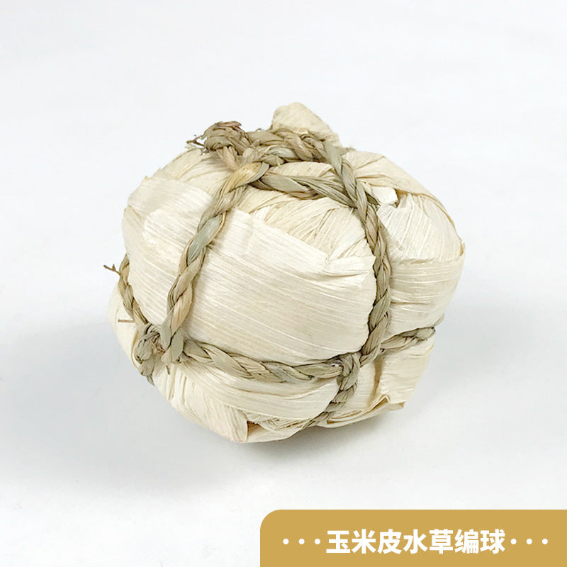 Rabbit teething grass ball straw teething toy woven ball rabbit guinea pig chinchilla chewing boring bunny toy