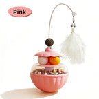 Cat toy petal tumbler teaser wand - interactive fun for kittens & cats - self-play, treat dispensing, and anti-boredom - pet toy