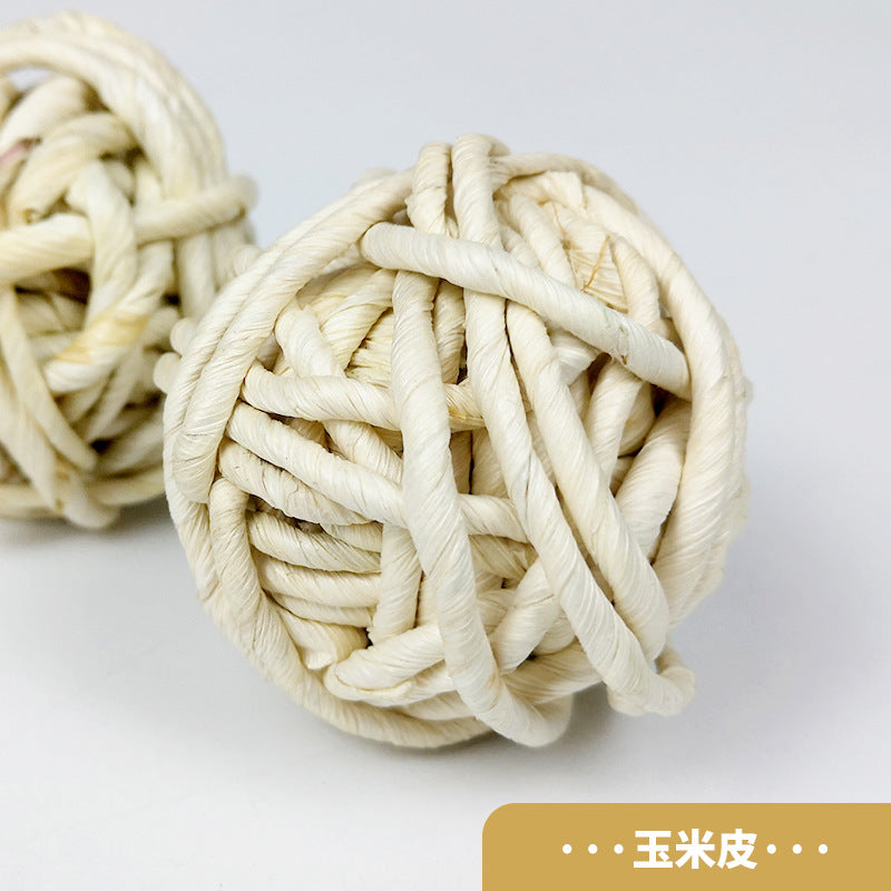 Rabbit teething grass ball straw teething toy woven ball rabbit guinea pig chinchilla chewing boring bunny toy