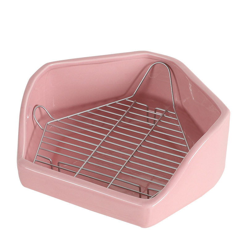 Rabbit toilet overweight anti-turning anti-bite ceramic triangle pentagon toilet chinchilla toilet squirrel large urinal
