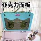 Rabbit grass rack can be fixed and hung for both internal and external use. acrylic transparent grass rack. large capacity. simple grass basket. rabbit supplies