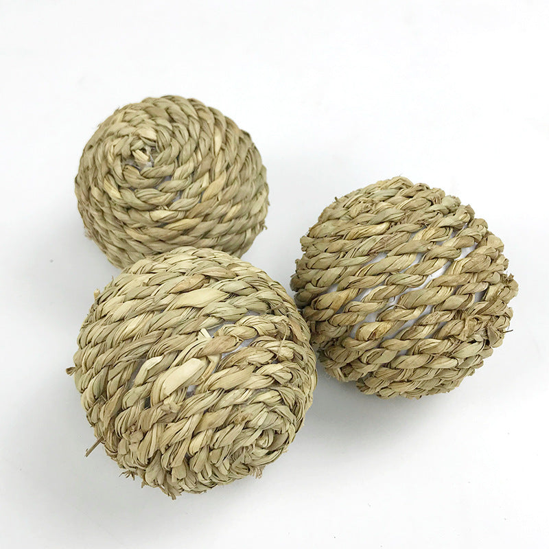 Pet hand-knitted water grass ball, teething grass ball, rabbit boredom toy, guinea pig, chinchilla, chewing grass ball, bunny