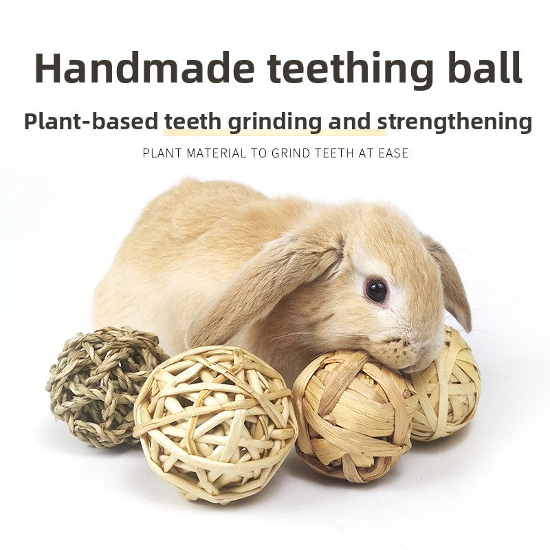 Rabbit teething grass ball straw teething toy woven ball rabbit guinea pig chinchilla chewing boring bunny toy