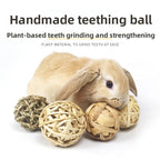 Rabbit teething grass ball straw teething toy woven ball rabbit guinea pig chinchilla chewing boring bunny toy