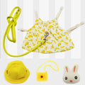 Fall and winternew arrivalheattech pet rabbit clothes pastoral small banana leash guinea pig dwarf rabbit hat cute style