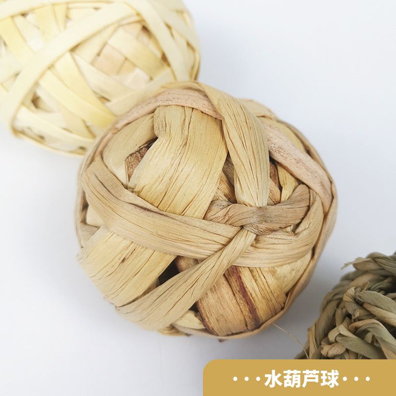 Rabbit teething grass ball straw teething toy woven ball rabbit guinea pig chinchilla chewing boring bunny toy