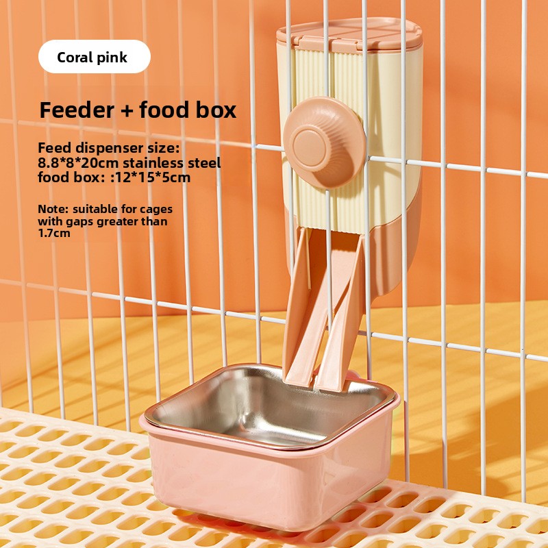 Jessie pet feed dispenser feeder rabbit chinchilla guinea pig supplies food dispenser feeder fixed