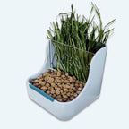 Rabbit 2-in-1 grass rack food bowl anti-rollover chinchilla guinea pig dual-purpose grass bowl feeding box anti-rollover