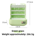 Rabbit 2-in-1 grass rack food bowl anti-rollover chinchilla guinea pig dual-purpose grass bowl feeding box anti-rollover