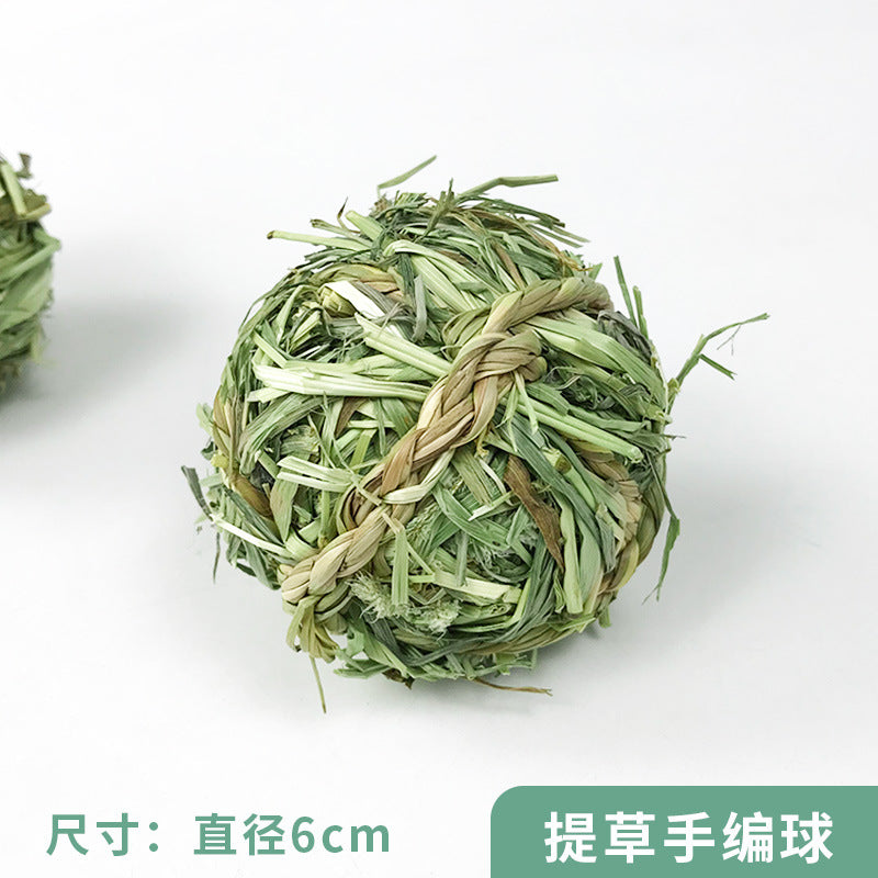 Rabbit teething grass ball straw teething toy woven ball rabbit guinea pig chinchilla chewing boring bunny toy