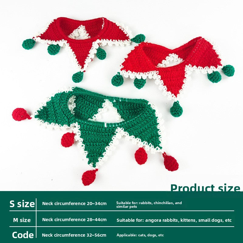 Pet bunny christmas decorative clothes rabbit scarf cat dog bib teddy bichon small dog scarf