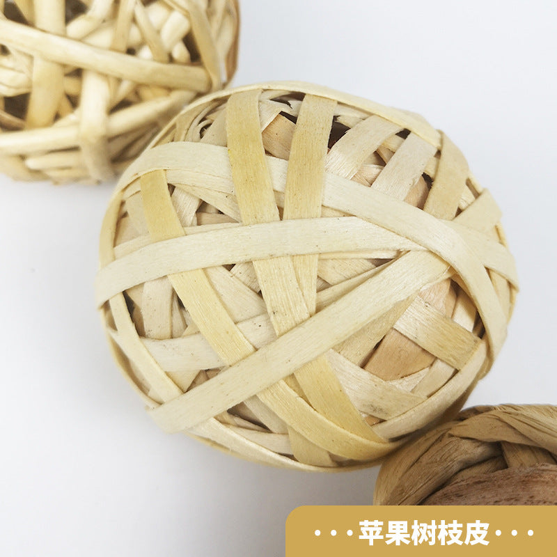 Rabbit teething grass ball straw teething toy woven ball rabbit guinea pig chinchilla chewing boring bunny toy
