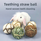Rabbit teething grass ball straw teething toy woven ball rabbit guinea pig chinchilla chewing boring bunny toy