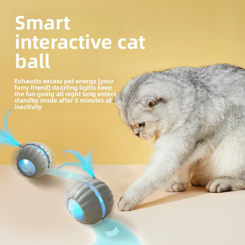 New Arrival Cross-border Automatic Cat Ball Cat Toy Ball Self-pleasure Boredom Interactive Artifact with Fur Pet Supplies