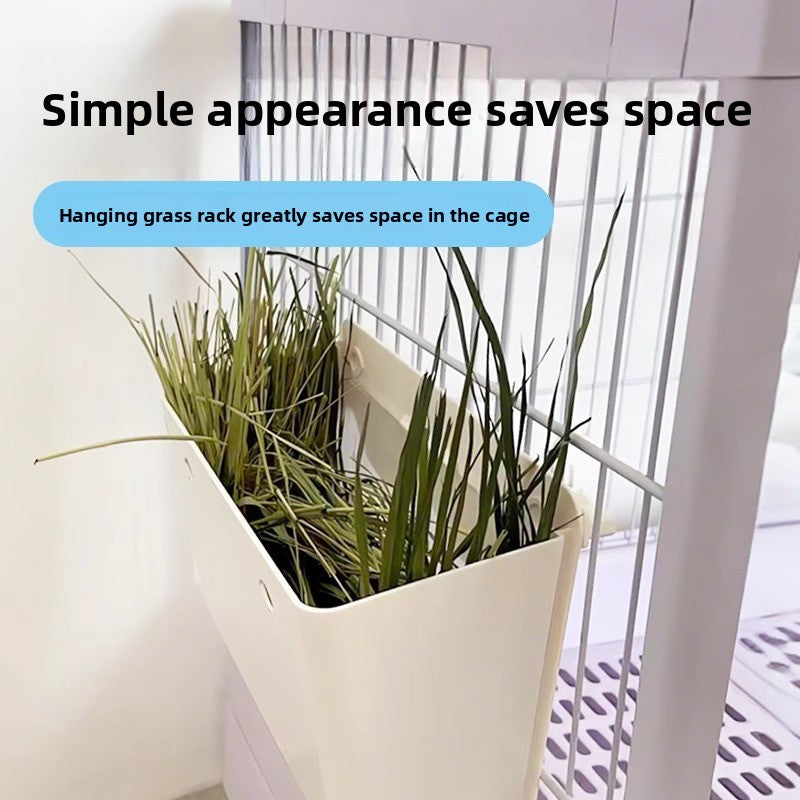 Rabbit grass rack can be fixed and hung for both internal and external use. acrylic transparent grass rack. large capacity. simple grass basket. rabbit supplies