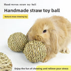 Pet hand-knitted water grass ball, teething grass ball, rabbit boredom toy, guinea pig, chinchilla, chewing grass ball, bunny