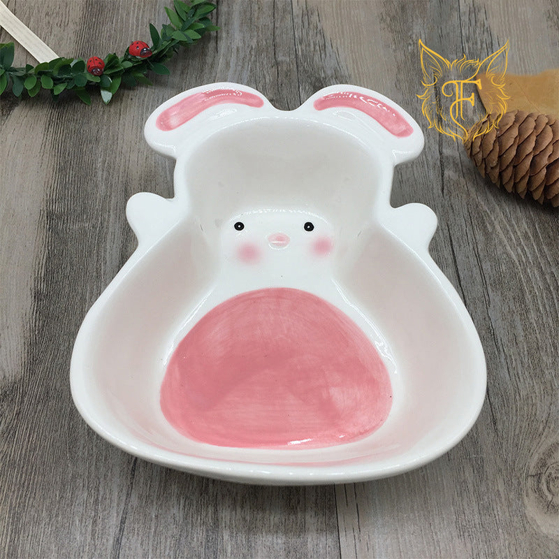 Pet creative carrot food bowl anti-tip rabbit chinchilla neutral ceramic anti-bite cartoon food box