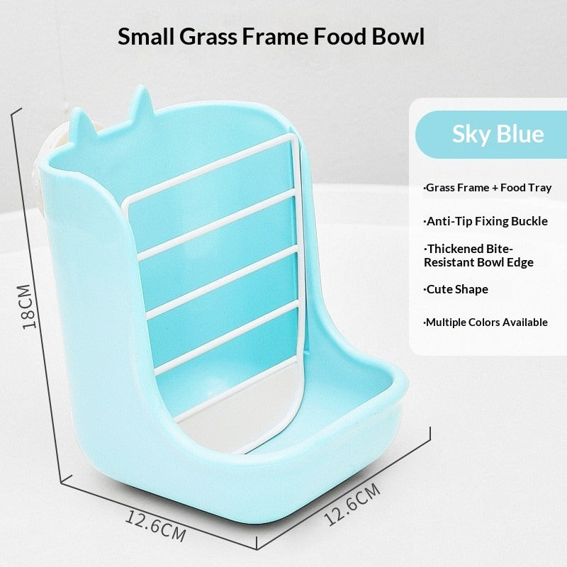 Two-in-one rabbit food bowl and trough, fixed food bowl, rabbit food, feed box, grass rack, hamster, chinchilla, one piece