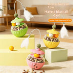 Cat toy petal tumbler teaser wand - interactive fun for kittens & cats - self-play, treat dispensing, and anti-boredom - pet toy
