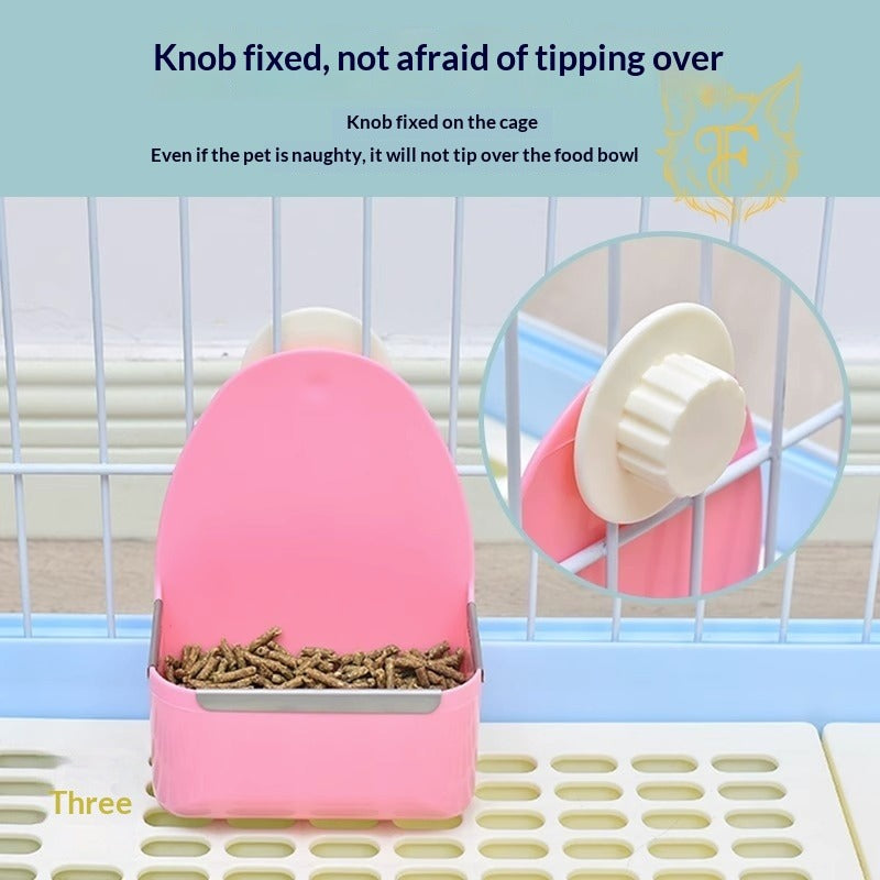 Pet rabbit food bowl hanging anti-turning and anti-biting food bowl fixed food bowl chinchilla guinea pig rabbit food box bowl