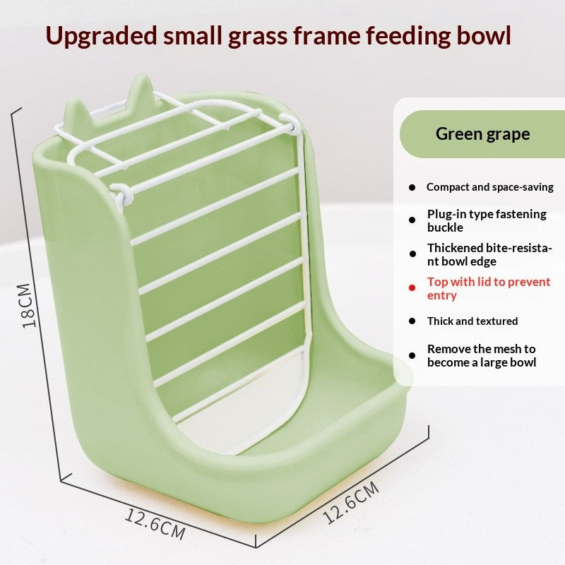 Two-in-one rabbit food bowl and trough, fixed food bowl, rabbit food, feed box, grass rack, hamster, chinchilla, one piece