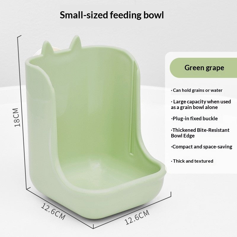 Two-in-one rabbit food bowl and trough, fixed food bowl, rabbit food, feed box, grass rack, hamster, chinchilla, one piece