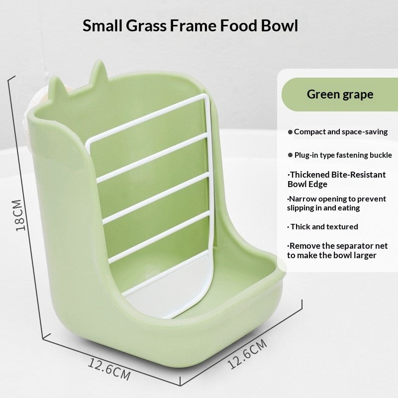 Two-in-one rabbit food bowl and trough, fixed food bowl, rabbit food, feed box, grass rack, hamster, chinchilla, one piece