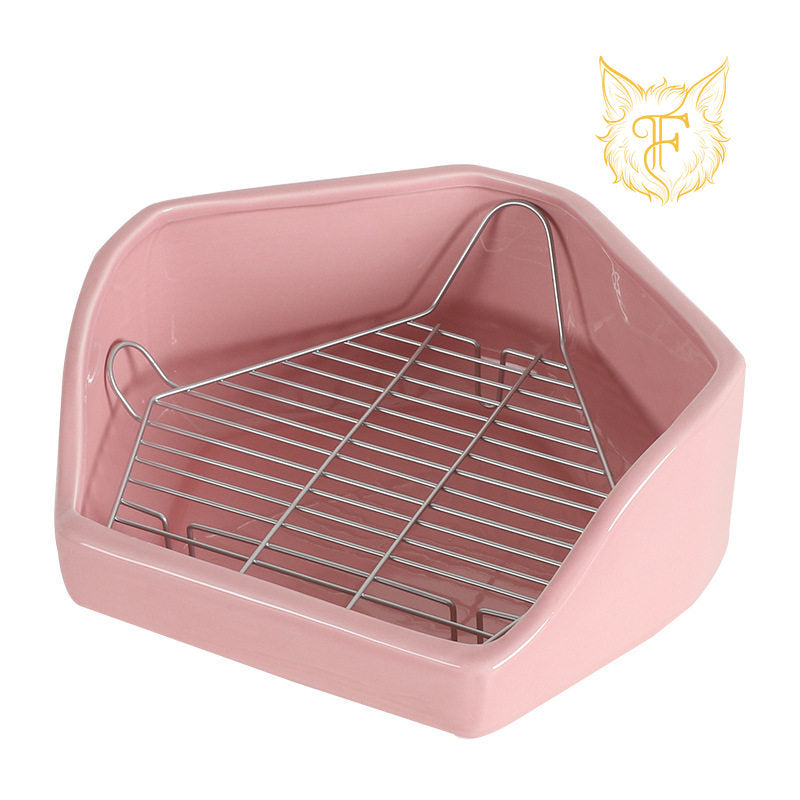 Rabbit toilet overweight anti-turning anti-bite ceramic triangle pentagon toilet chinchilla toilet squirrel large urinal